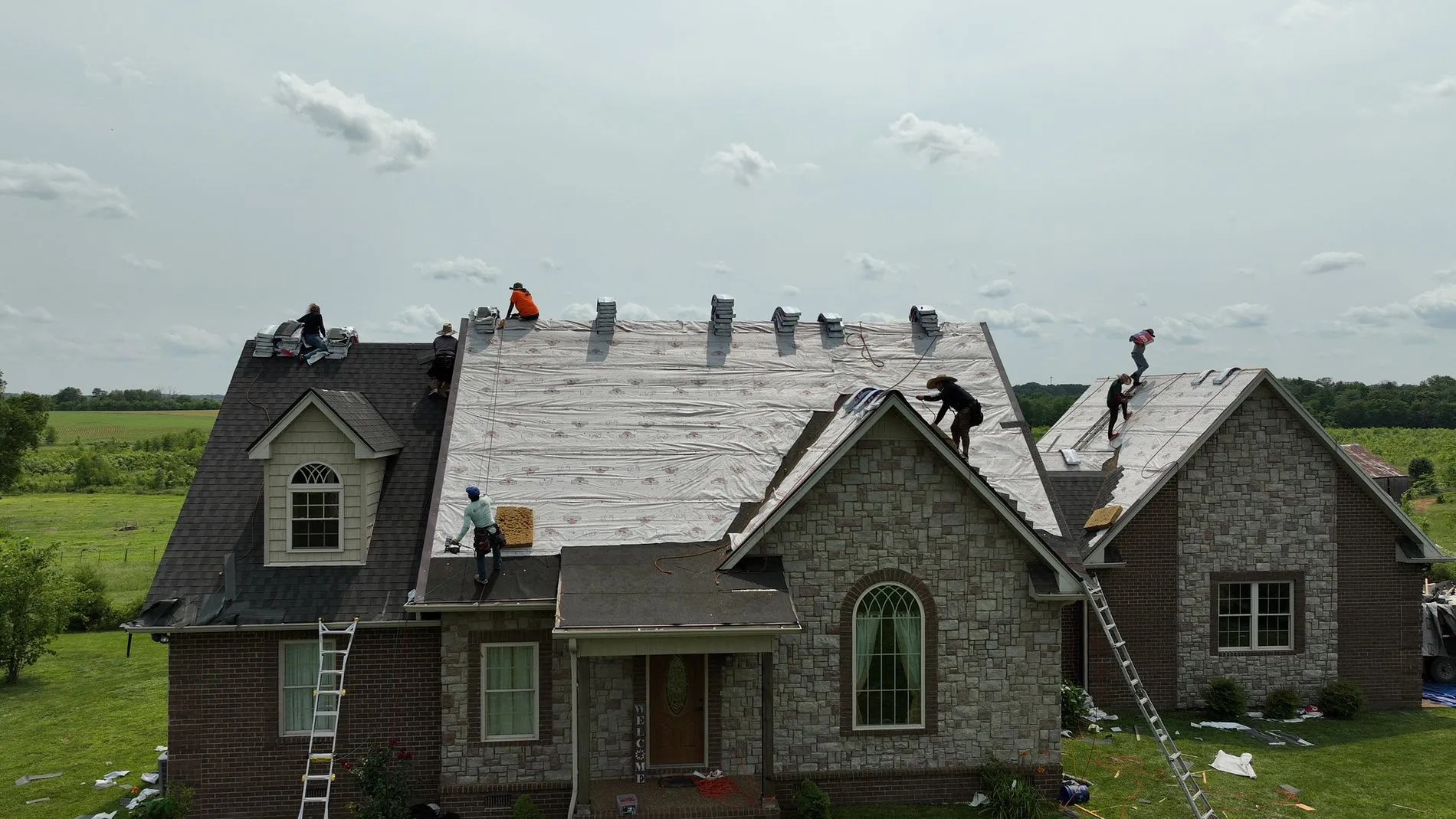 Standing seam metal roof installation in East Tennessee